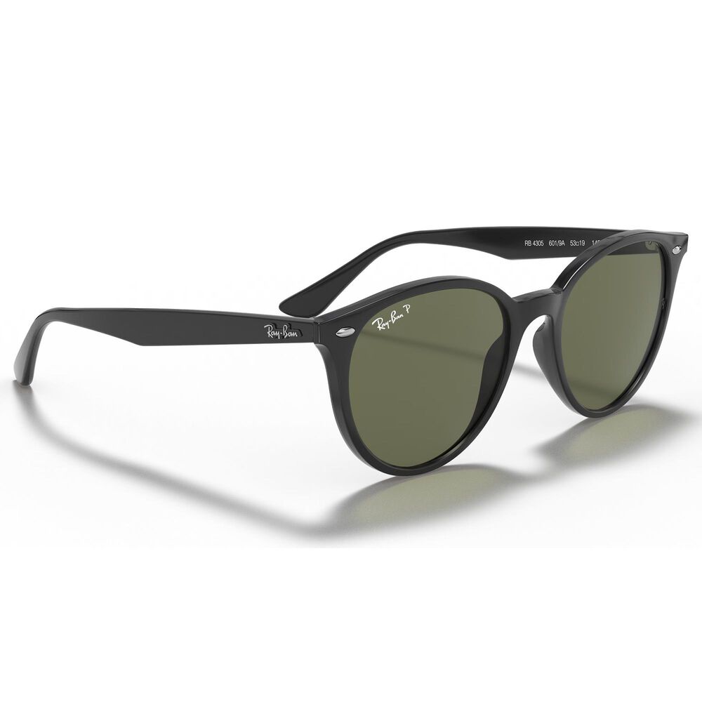 Ray-Ban Sunglasses with Green Lenses in Polished Black, , large