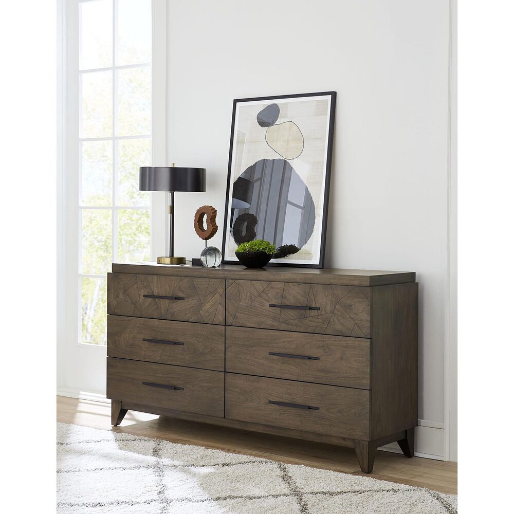 Urban Home Broderick 6-Drawer Dresser in Wild Oats Brown, , large