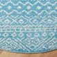 Safavieh Tulum 6"7" Round Turquoise and Ivory Area Rug, , large