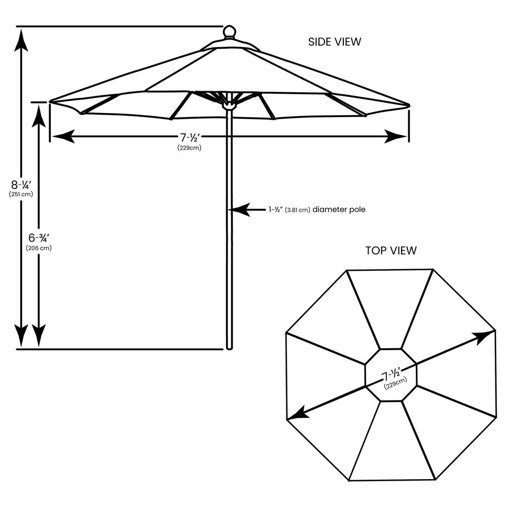 Floating Luxuries Side Table with Umbrella in White and Aruba, , large