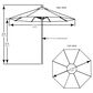Floating Luxuries Side Table with Umbrella in White and Aruba, , large