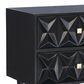 Linon Home Decor Geo 2-Drawer Texture Nightstand in Black and Gold, , large