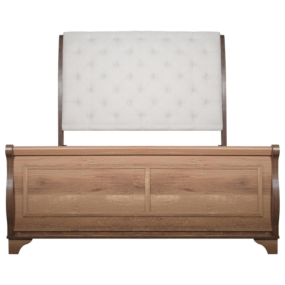 New Heritage Design Coventry Hall 3-Piece Queen Sleigh Bed with Two Nightstands in Pecan, , large