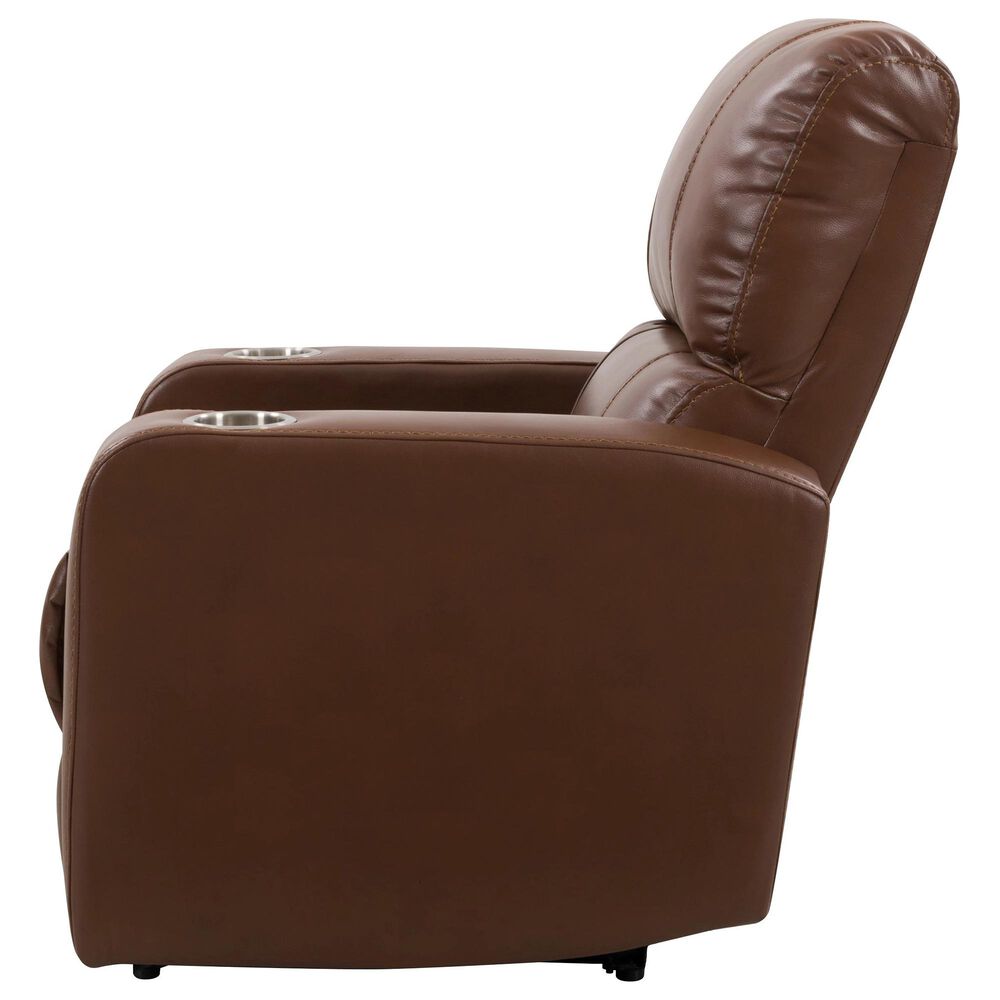 CorLiving Tucson Home Theater Power Recliner with Cup Holders in Brown, , large