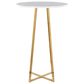 LumiSource Cosmo Bar Table in Gold Metal and White Wood, , large
