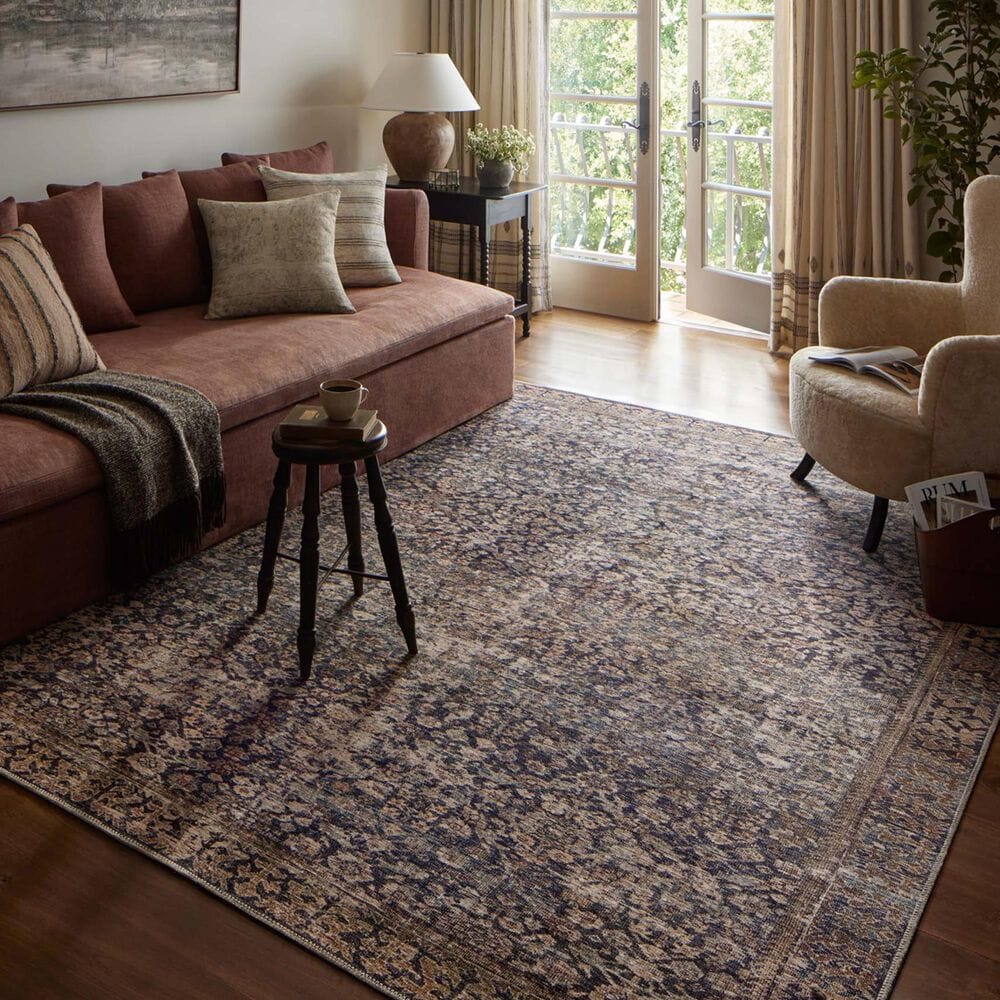 Amber Lewis x Loloi Georgie 3&#39;9&quot; x 5&#39;6&quot; Denim and Spice Area Rug, , large