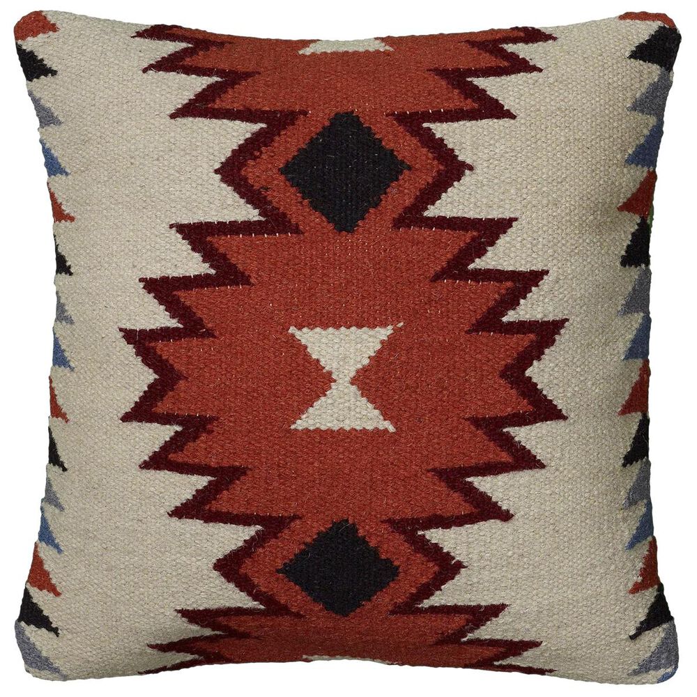 Rizzy Home 18" x 18" Pillow Cover in Neutral and Orange, , large