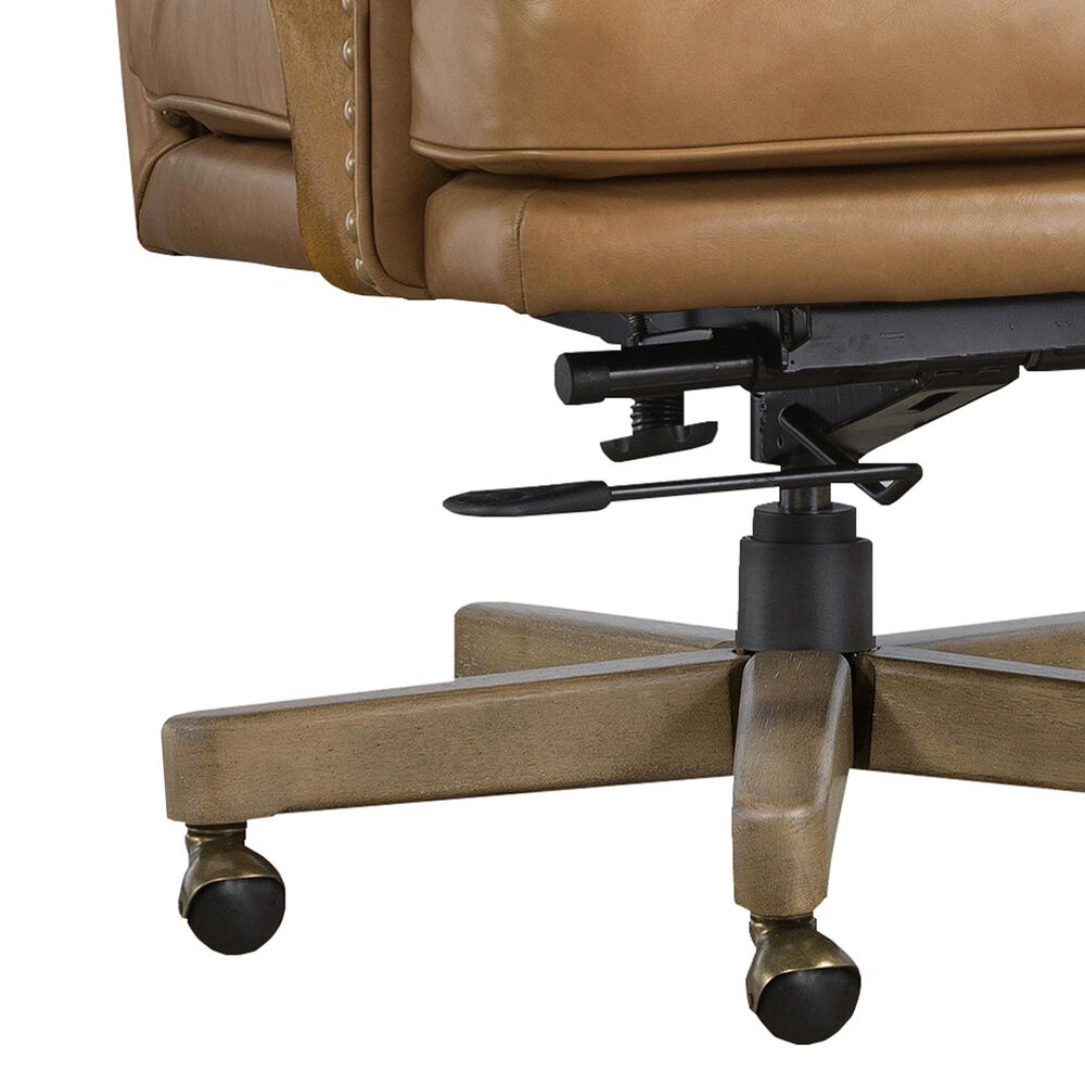 Hooker Furniture Rochelle Executive Swivel Tilt Chair in Warm Brown and Antique Gold, , large