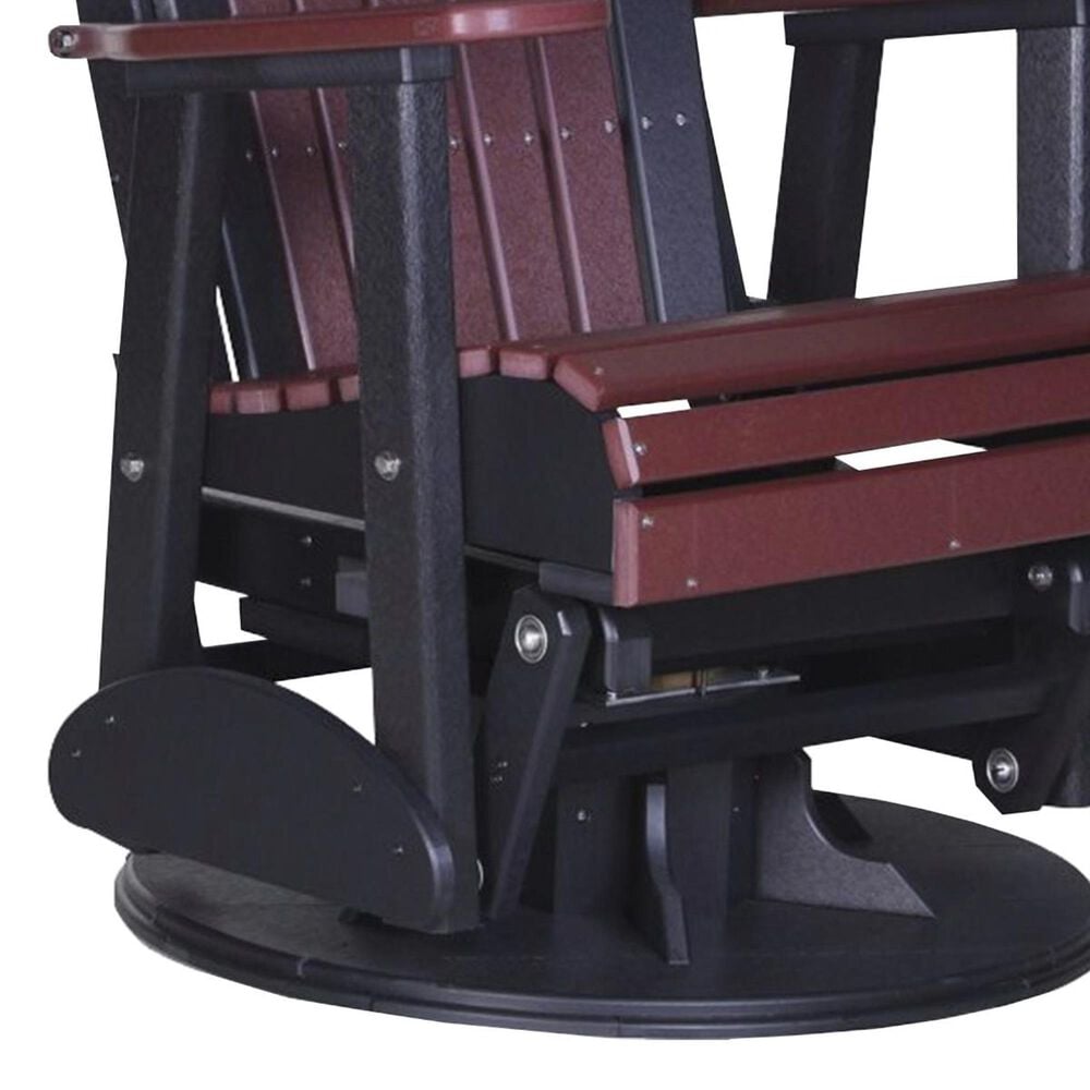 Amish Orchard 2&#39; Adirondack Outdoor Swivel Glider Chair in Cherrywood and Black, , large