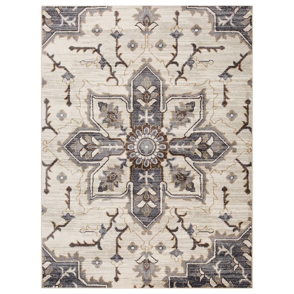 Amer Rugs Jordan 1"10" x 2"11" Ivory and Blue Area Rug, , large