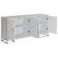 Steve Silver Mike 4-Door Sideboard in White, Gray, Yellow, Bronze and Chrome, , large