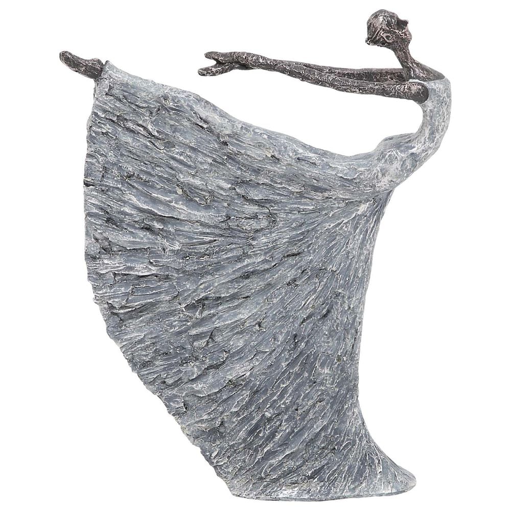 Maple and Jade 16" Woman Dancer Sculpture in Grey, , large