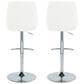 LumiSource Diana Adjustable Barstool with White Faux Leather Upholstery in Chrome (Set of 2), , large