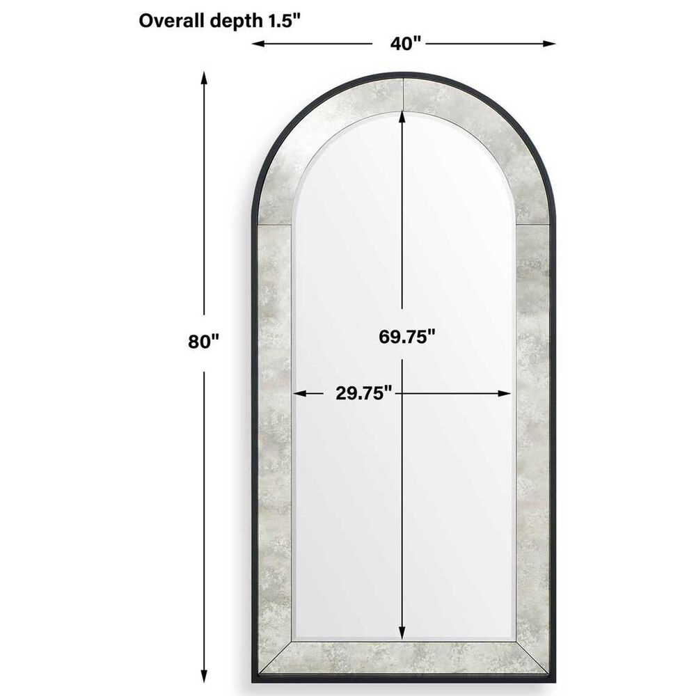 Uttermost Marlowe Arch Leaner Mirror in Black, , large