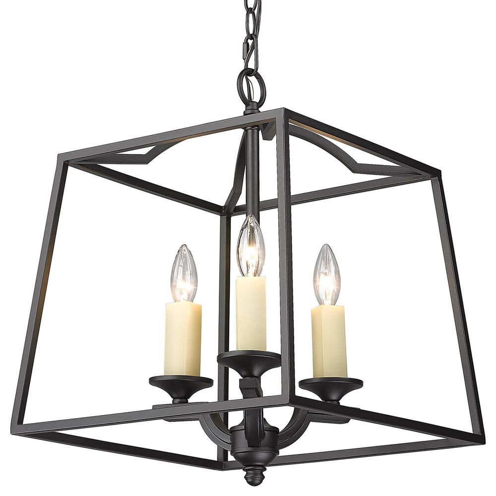 Golden Lighting Athena 3-Light Pendant in Natural Black, , large