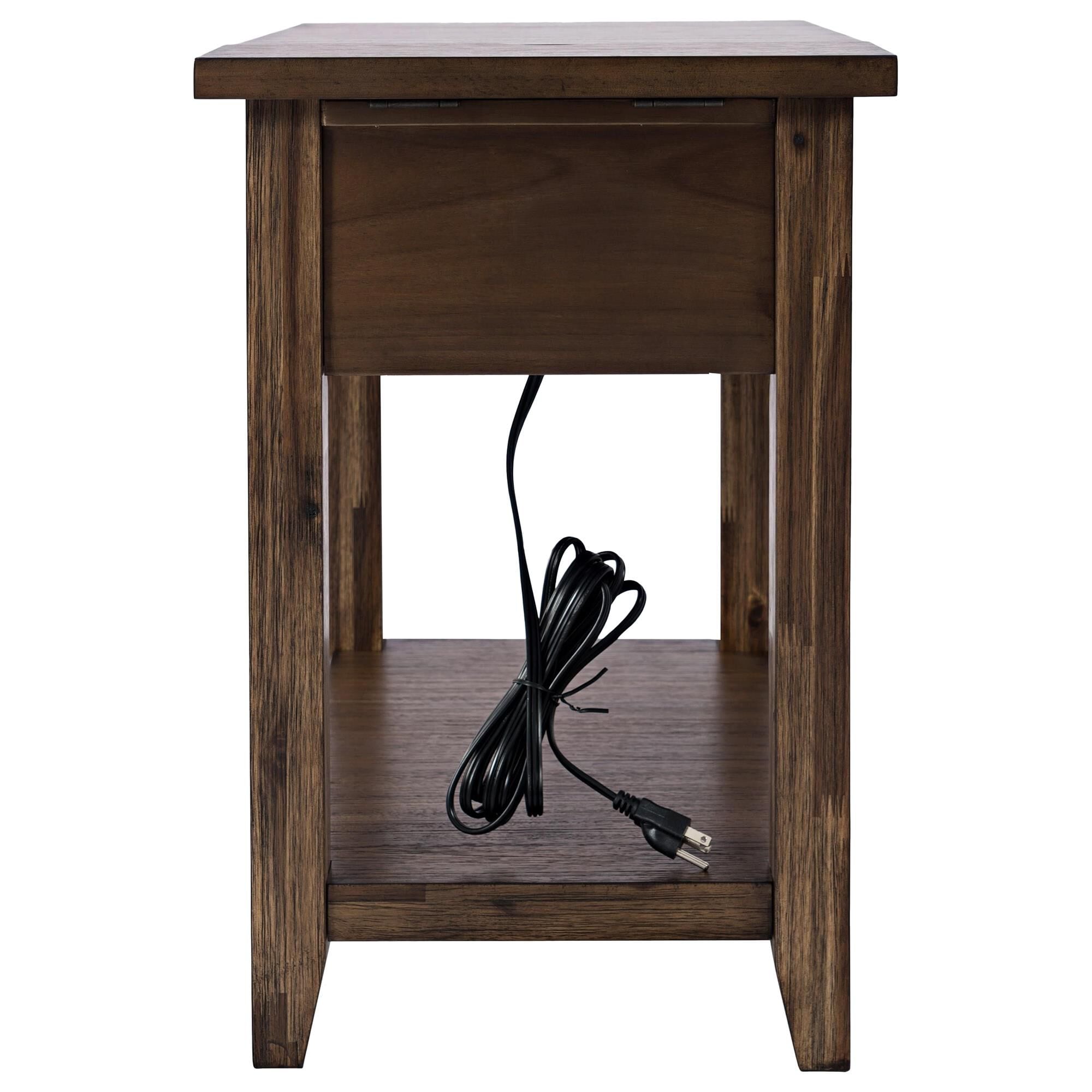 Chair side discount table with power