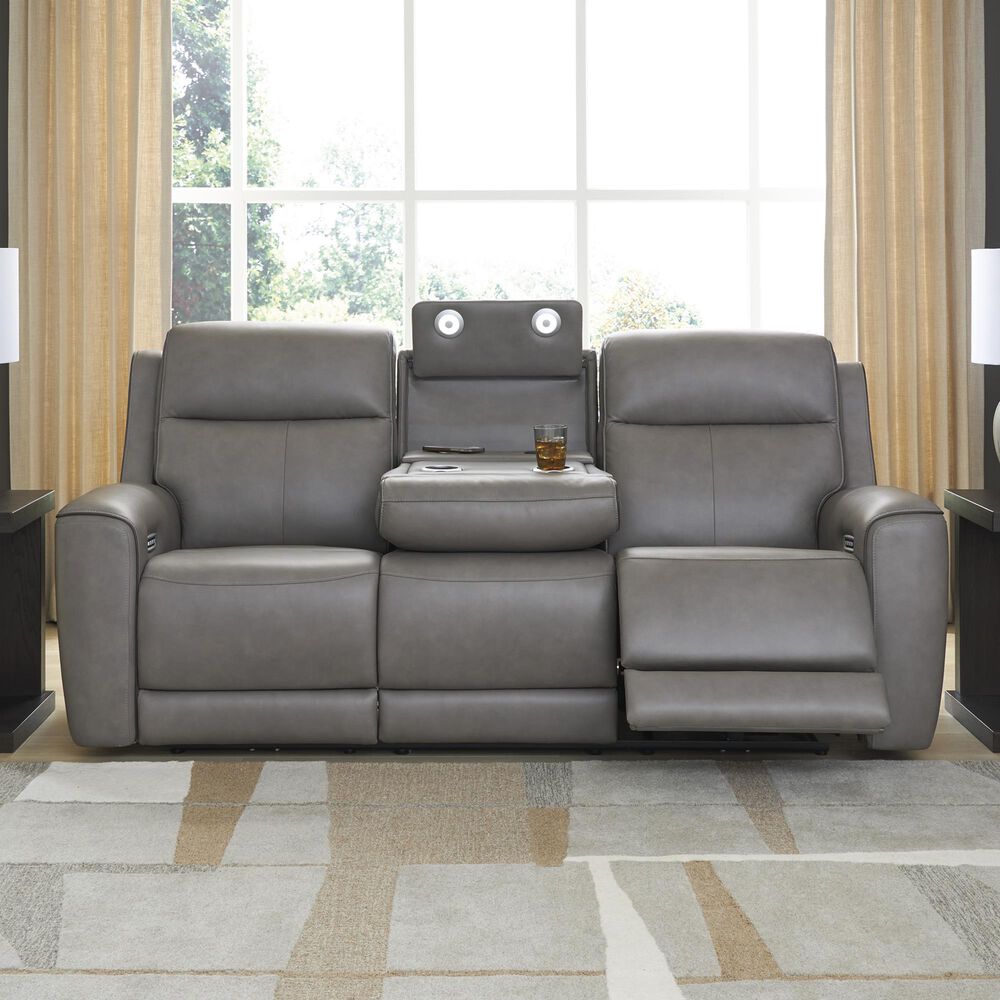 Ashley 5Z-Comfort Power Reclining Sofa and Loveseat Set in Coin, , large