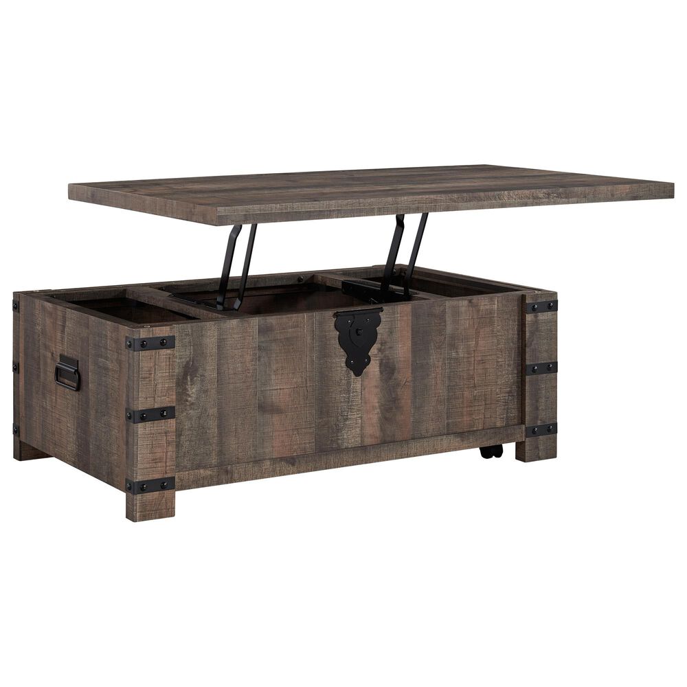 Signature Design by Ashley Hollum LiftTop Coffee Table in Rustic Brown