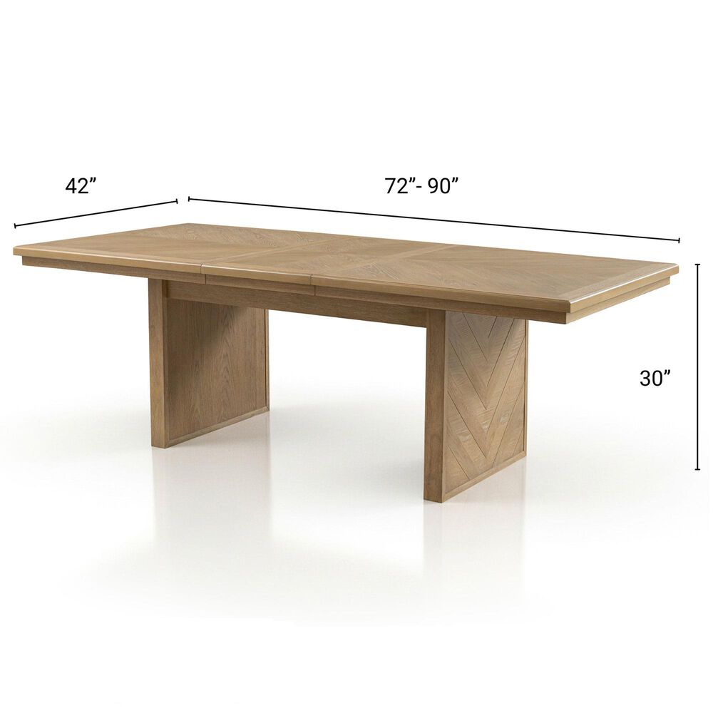 Furniture of America Virex Extendable 5-Piece Dining Table Set in Natural, , large