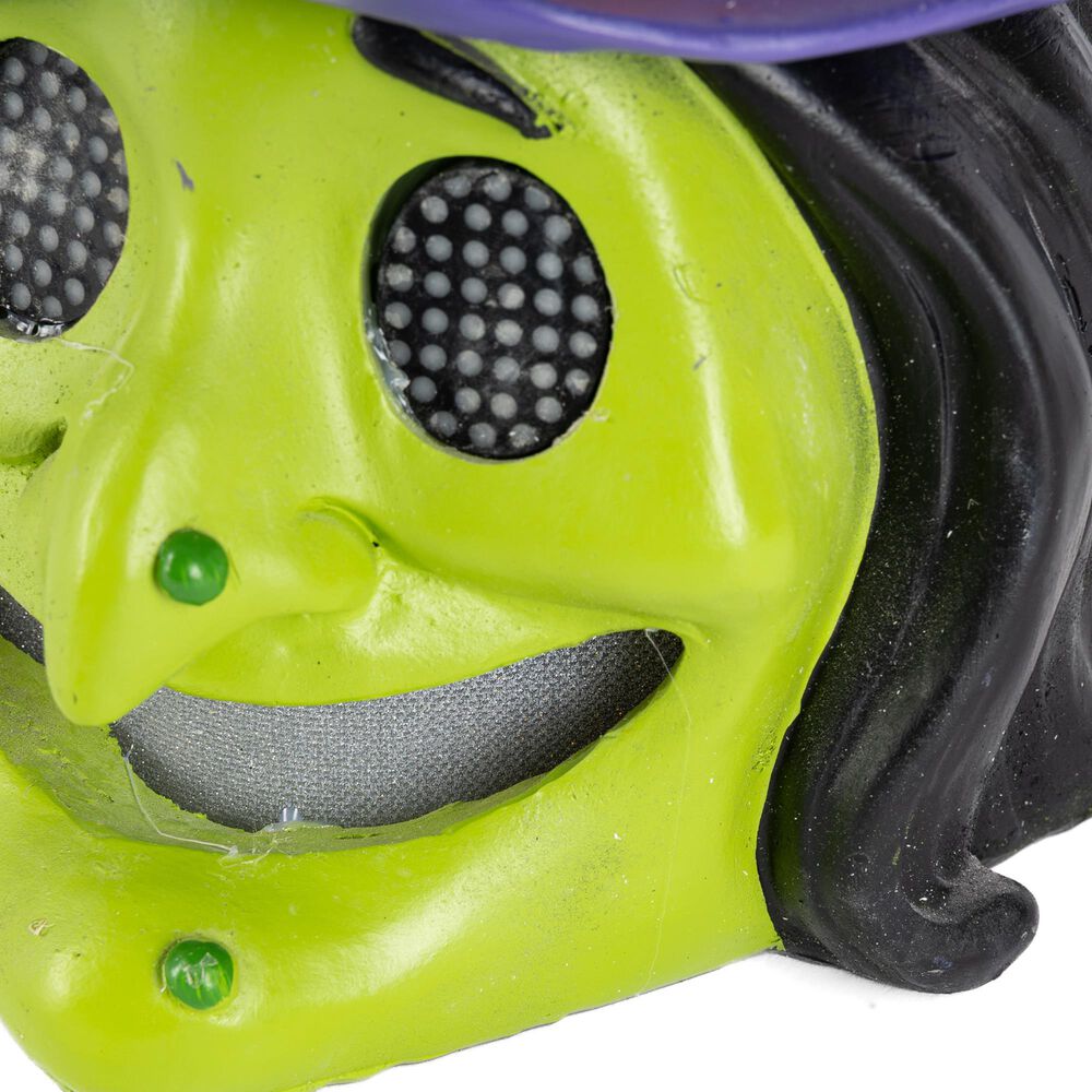 The Gerson Company Lighted Resin Halloween Witch with Moving Eyes in Green, , large