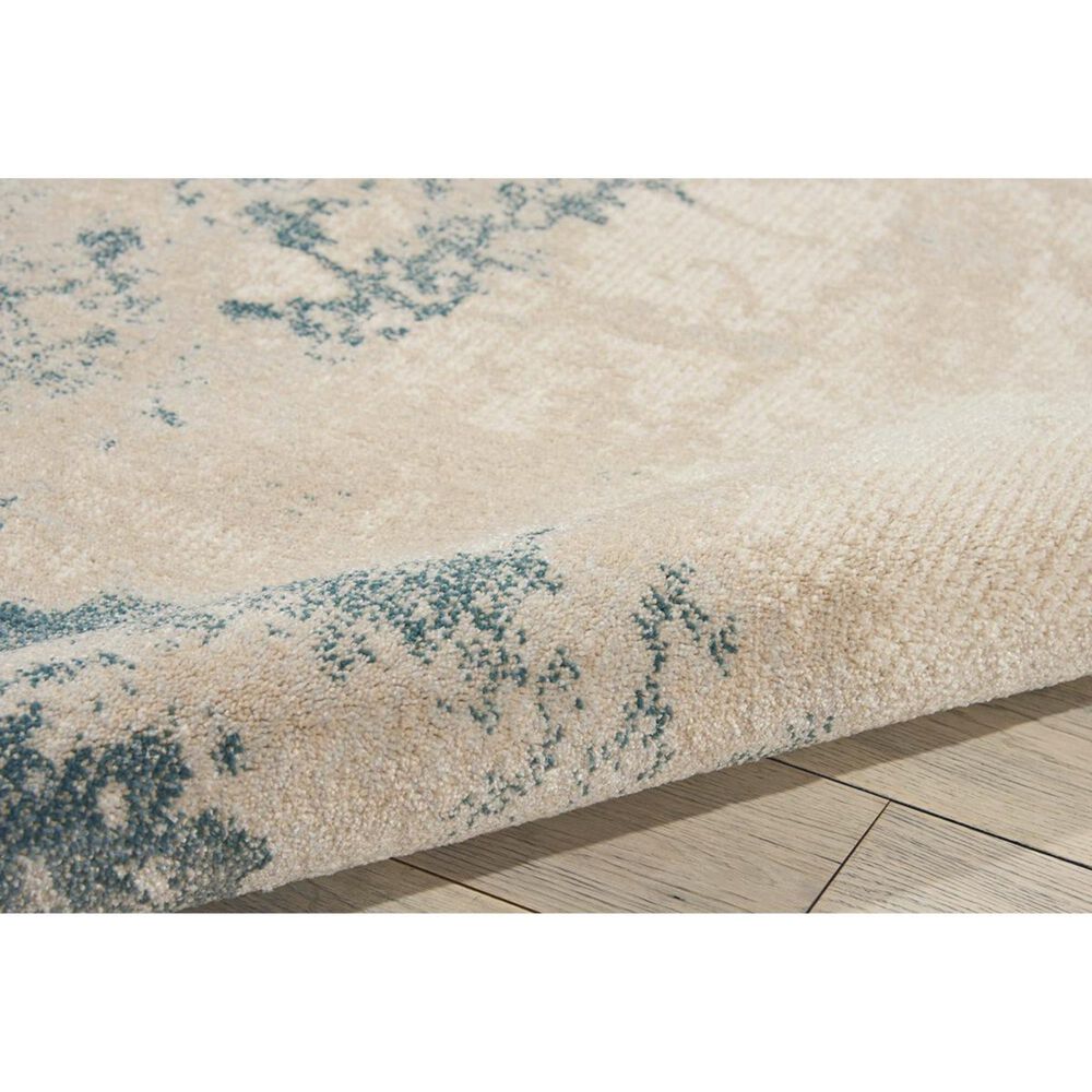 Nourison Maxell MAE13 5&#39;3&quot; x 7&#39;3&quot; Ivory and Teal Area Rug, , large