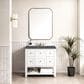 James Martin Vanities Breckenridge 36" Single Bathroom Vanity in Bright White with 3 cm Parisien Bleu Quartz Top and Rectangular Sink, , large