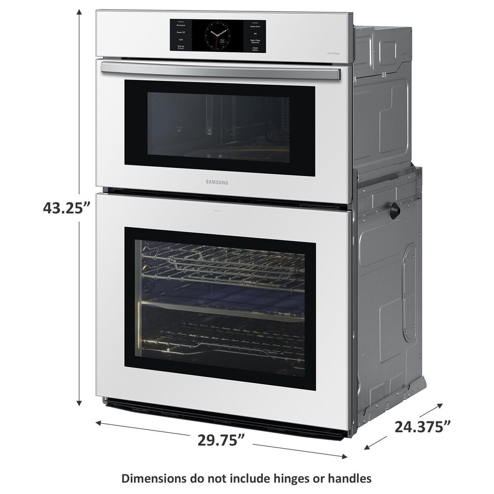 Samsung Bespoke 30&quot; Microwave Combination Wall Oven with Flex Duo in White Glass, , large