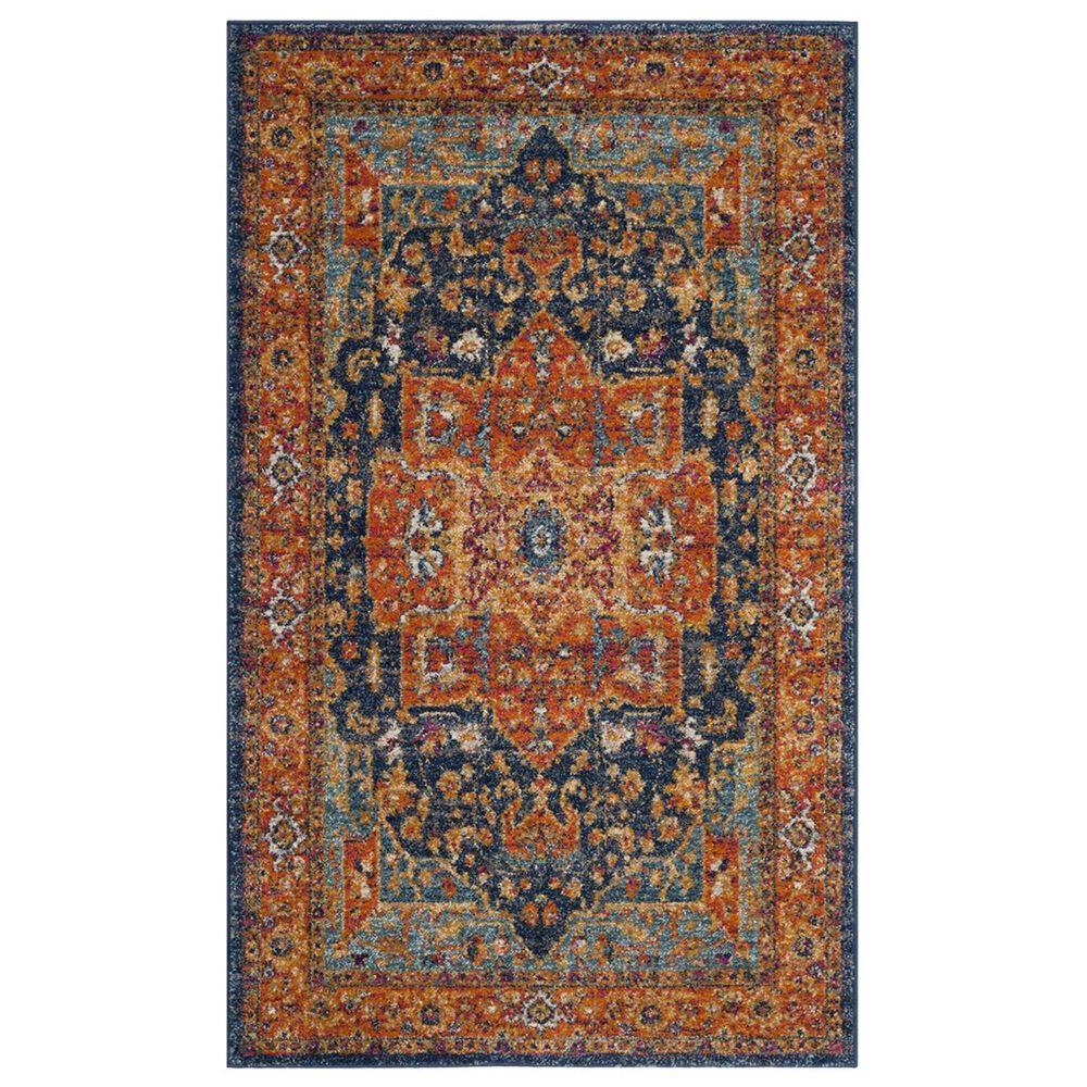 Safavieh Evoke EVK275C-4 4&#39; x 6&#39; Blue/Orange Area Rug, , large