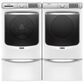 Maytag 5 Cu. Ft. Front Load Washer and 7.3 Cu. Ft. Gas Dryer Laundry Pair with Pedestal in White, , large