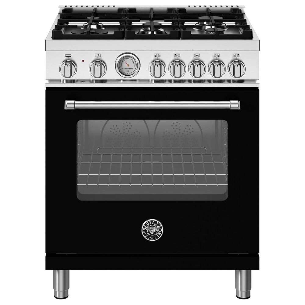Bertazzoni Master 4.7 Cu. Ft. Freestanding Dual Fuel Range in Nero Matt, , large
