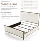Furniture of America Lalia Queen Upholstered Panel Bed with Padded Headboard in Matte Gold, , large