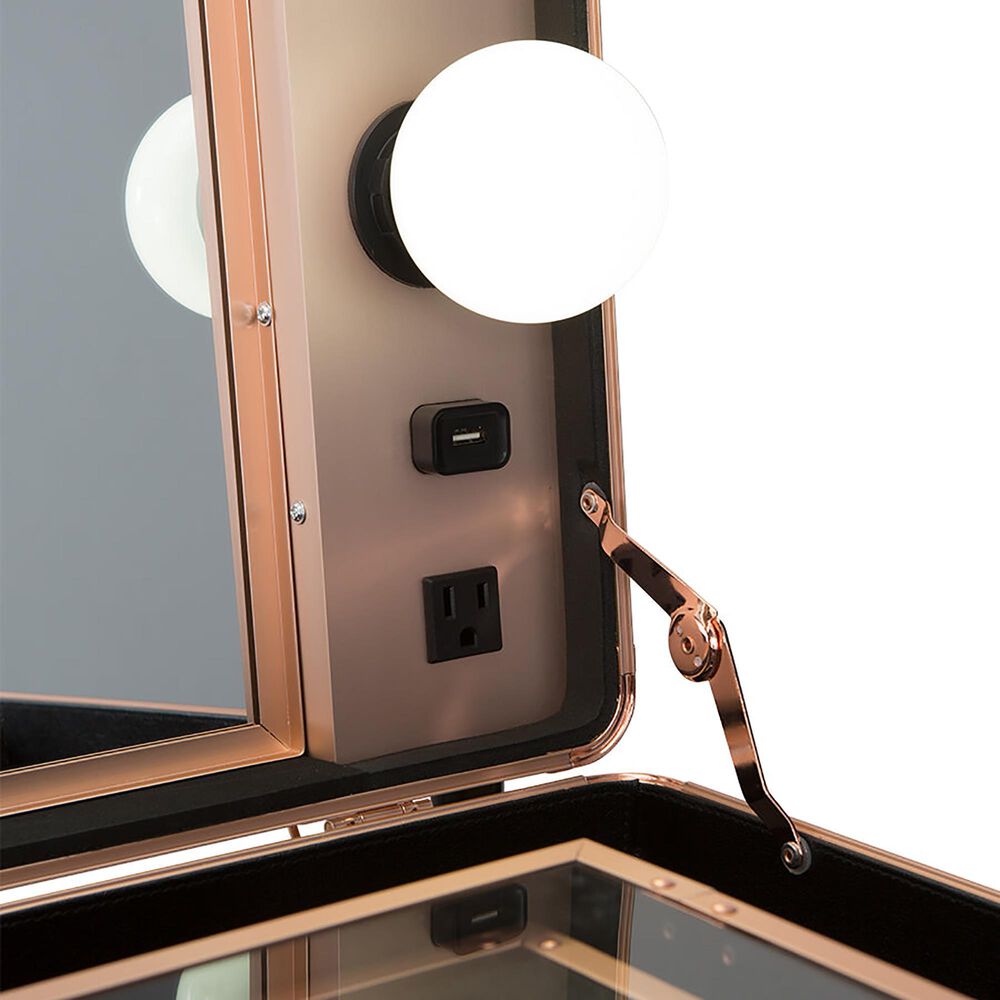 Impressions Vanity SlayCase Vanity Case with Stand in White and Rose Gold Studded, , large