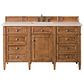 James Martin Vanities Brittany 60" Single Bathroom Vanity in Saddle Brown with 3 cm Eternal Marfil Quartz Top and Rectangular Sink, , large