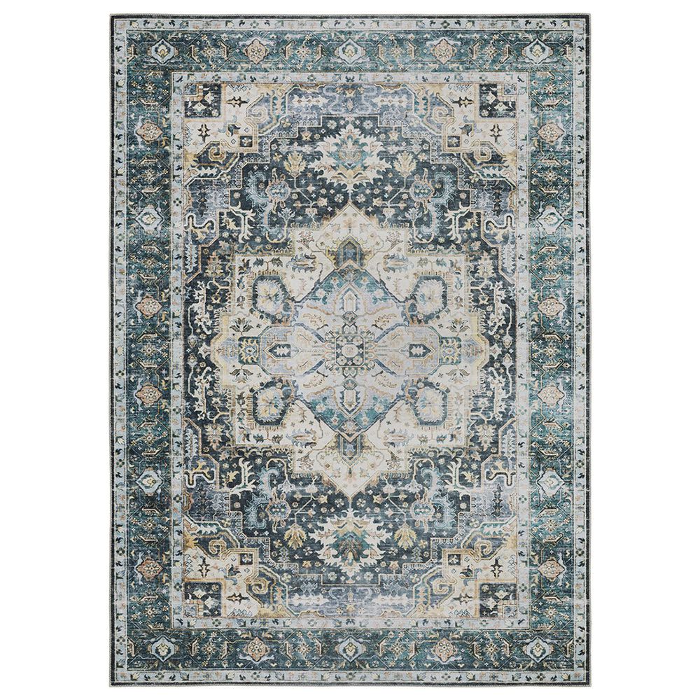 Oriental Weavers Charleston Medallion 2" x 3" Blue Area Rug, , large