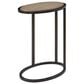 Bernards Furniture Trilogy Metal Wood Top Chairside Table in Toffee, , large