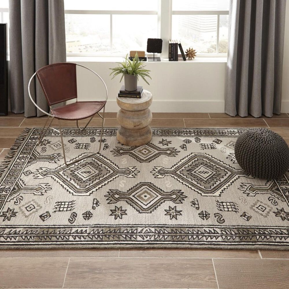 Momeni Tahoe TA-03 3"6" x 5"6" Grey Area Rug, , large