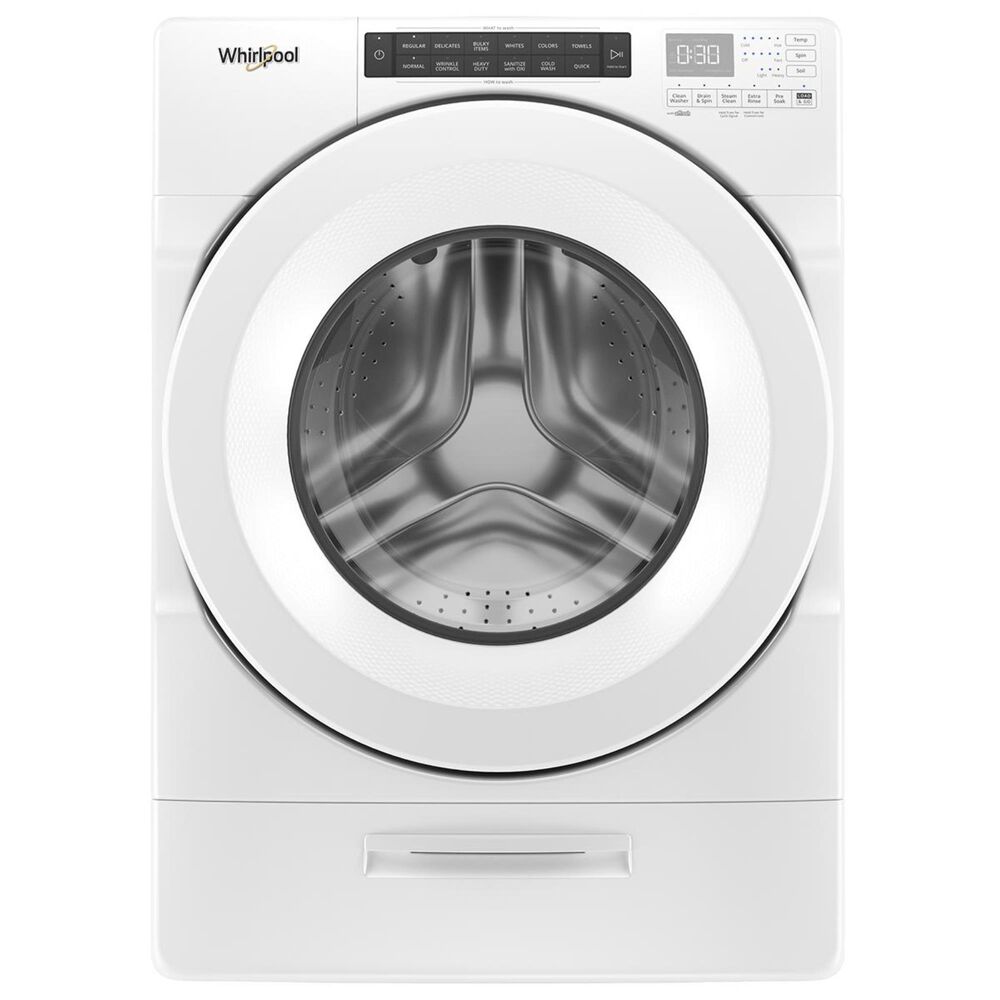 Whirlpool 4.5 Cu. Ft. Closet Depth Front Load Washer with Steam in White, , large