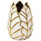 Sagebrook Home 7.75" Leaf Vase in White and Gold, , large