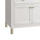 James Martin Vanities Chicago 36" Single Bathroom Vanity in Glossy White with 3 cm Victorian Silver Quartz Top and Rectangular Sink, , large