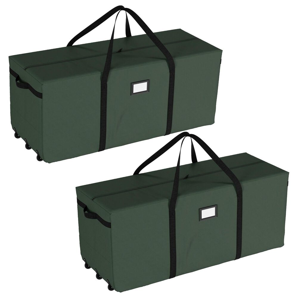 Timberlake Rolling Christmas Tree Storage Bag in Green &#40;Set of 2&#41;, , large