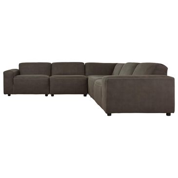 Signature Design by Ashley Allena 5-Piece Stationary L-Shaped Sectional in Gunmetal, , large
