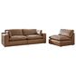 Ashley Emilia 3-Piece Stationary Symmetrical Sectional Sofa in Caramel, , large