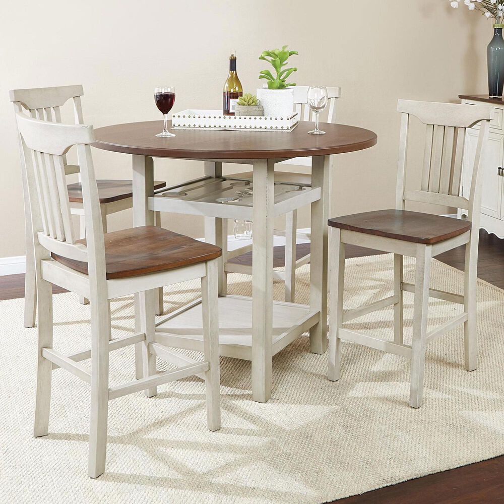 Valor Living Berkley 5-Piece Round Dining Set in Antique White, , large