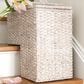 Creative Coop Braided Bankuan Stair Basket with Handles in Whitewash, , large