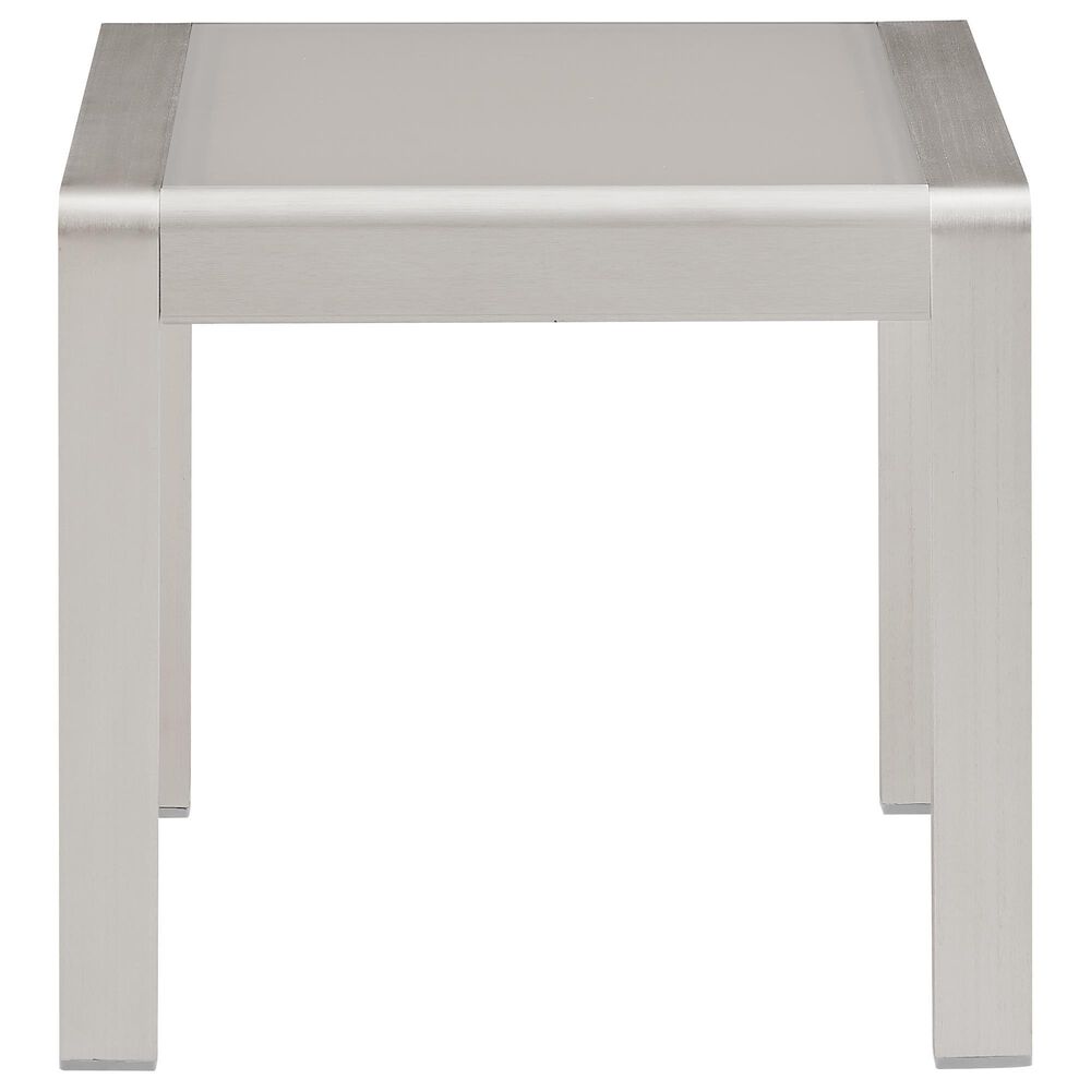 Linon Home Decor Karah Outdoor Anodized Side Table in Grey, , large