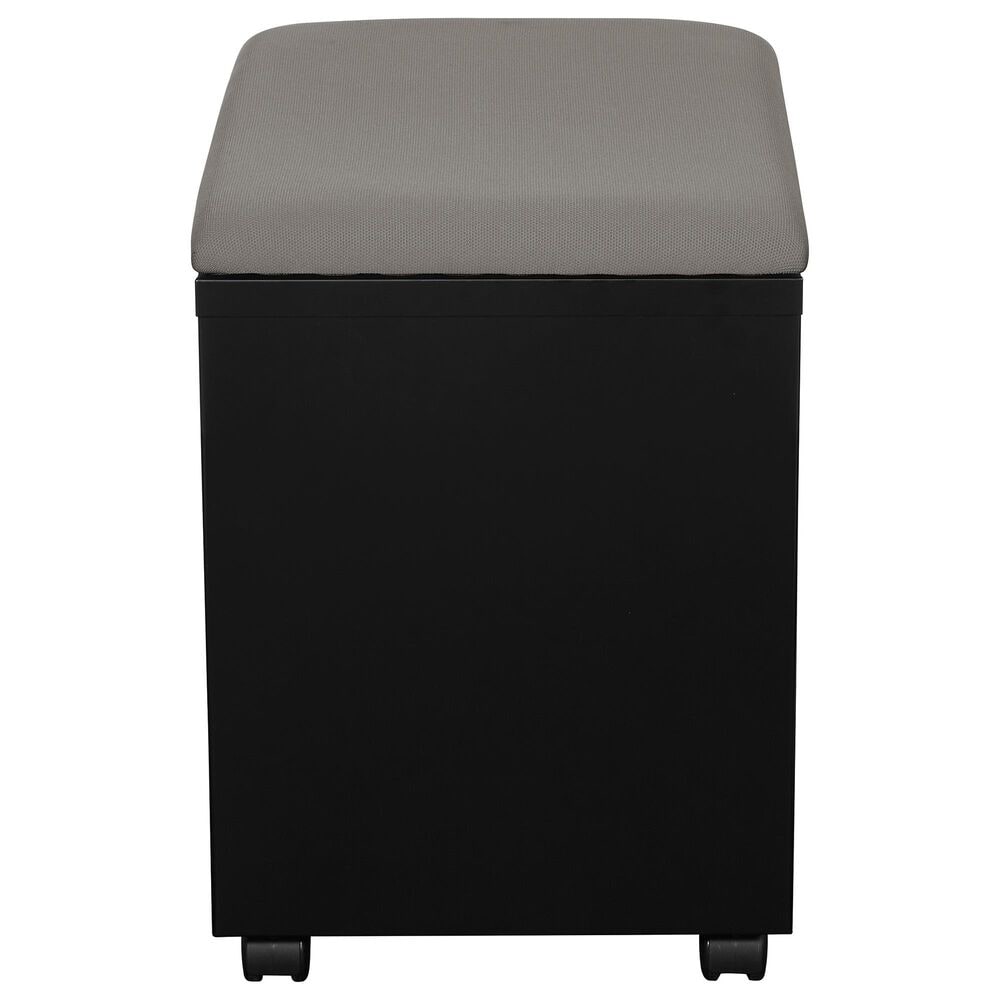 Valor Living Mobile File with Padded Seat in Black, , large