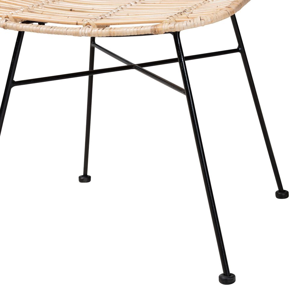Baxton Studio Manhattan Side Chair in Natural Brown and Black (Set of 2), , large