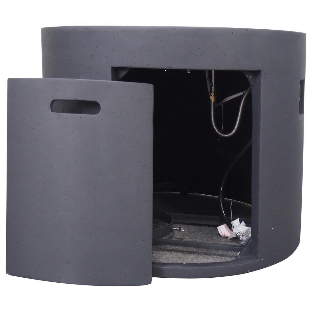 Hearth and Haven 31&quot; Round MgO Concrete Fire Pit in Dark Grey, , large