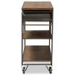Baxton Studio Grant 2-Drawer Kitchen Cart in Oak Brown and Black, , large