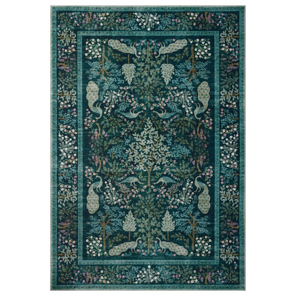 Loloi Canopy Peacock Forest Teal 8"6" x 11"6" Area Rug, , large